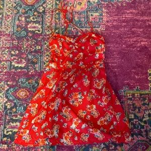 American Eagle Red Floral Mini Dress Size 12